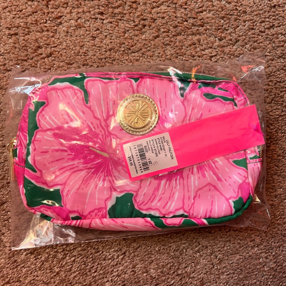 Lilly Pulitzer Jeanie Belt Bag, pink floral NEW - Picture 4 of 6